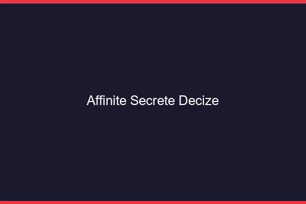 Affinité Secrète Decize