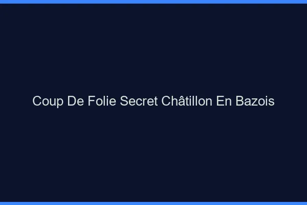 Coup de Folie Secret Châtillon-en-Bazois
