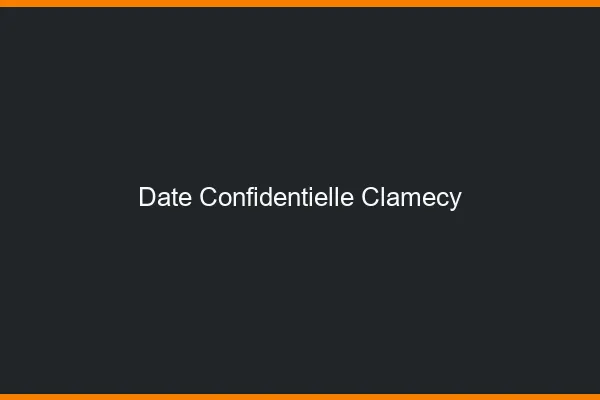 Date Confidentielle Clamecy