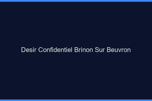 Désir Confidentiel Brinon-sur-Beuvron