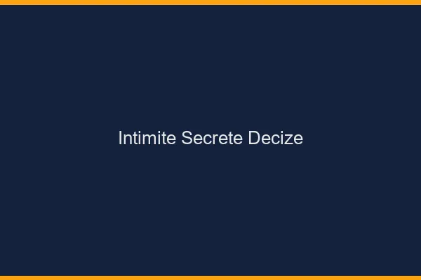 Intimité Secrète Decize