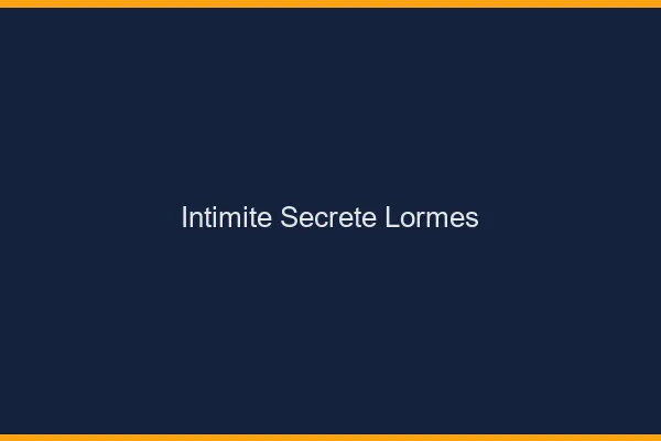 Intimité Secrète Lormes
