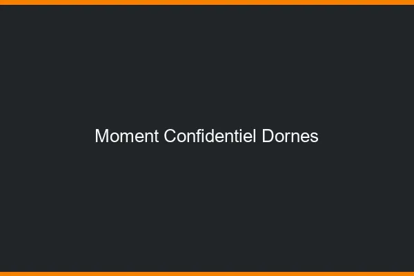 Moment Confidentiel Dornes