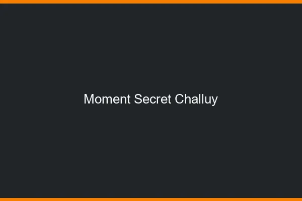 Moment Secret Challuy