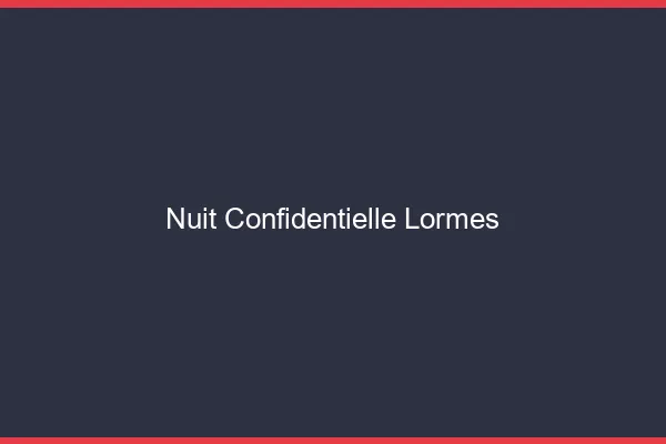 Nuit Confidentielle Lormes