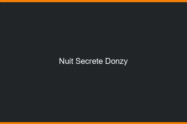 Nuit Secrète Donzy