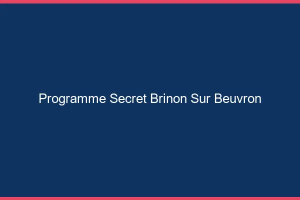 Programme Secret Brinon-sur-Beuvron