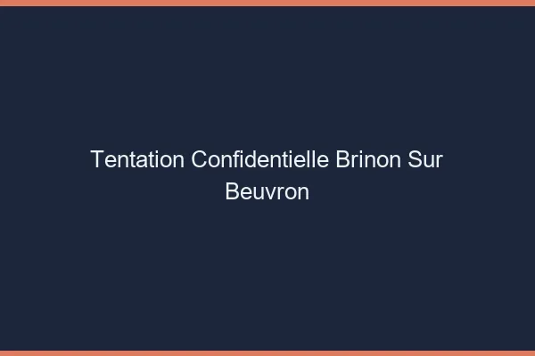 Tentation Confidentielle Brinon-sur-Beuvron
